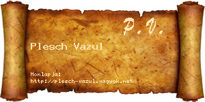 Plesch Vazul névjegykártya